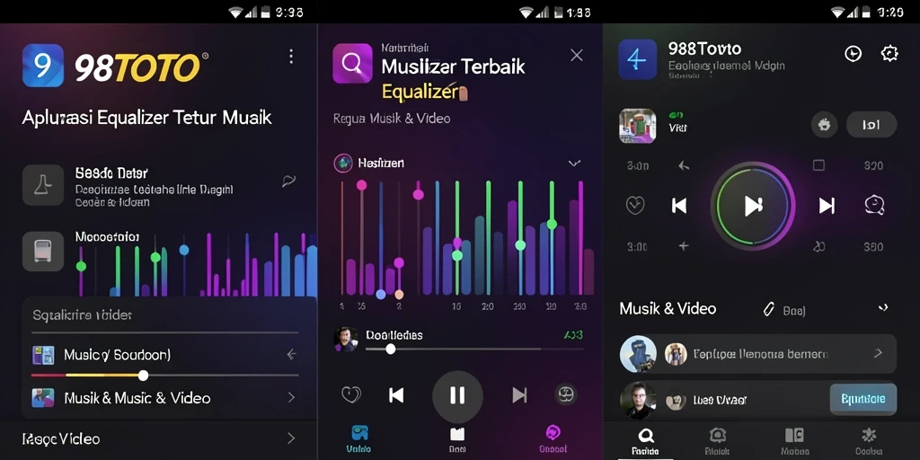 Antarmuka 98TOTO dengan pengaturan Equalizer yang lengkap.