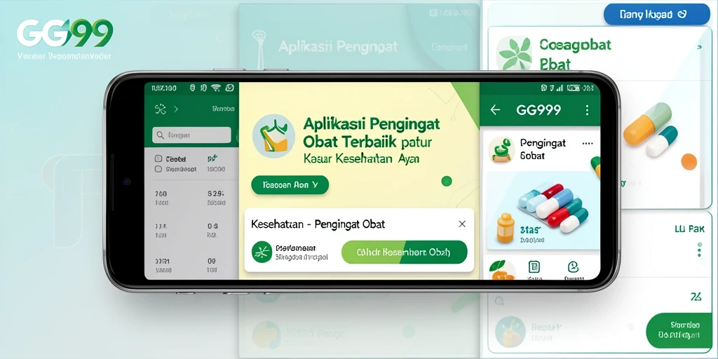 Tampilan aplikasi GG999 dengan fitur Pengingat Obat yang intuitif.