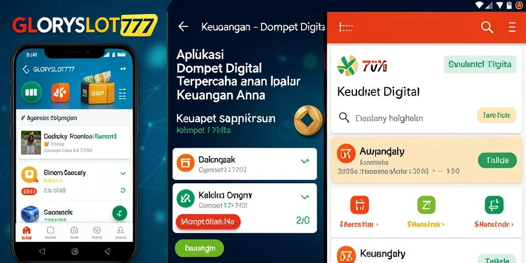 Antarmuka sederhana dan intuitif dari aplikasi Dompet Digital GLORYSLOT777.