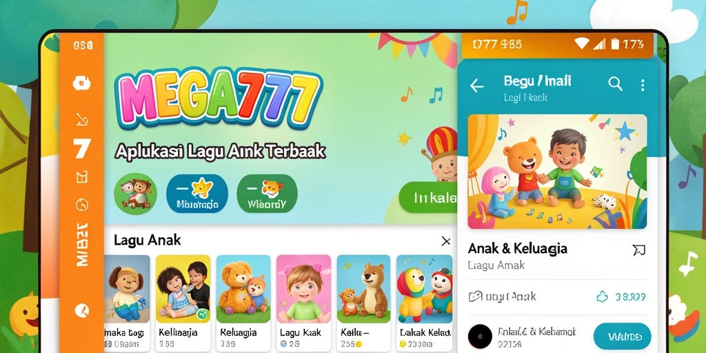 Tampilan antarmuka MEGA777 yang ceria dan ramah untuk anak-anak.