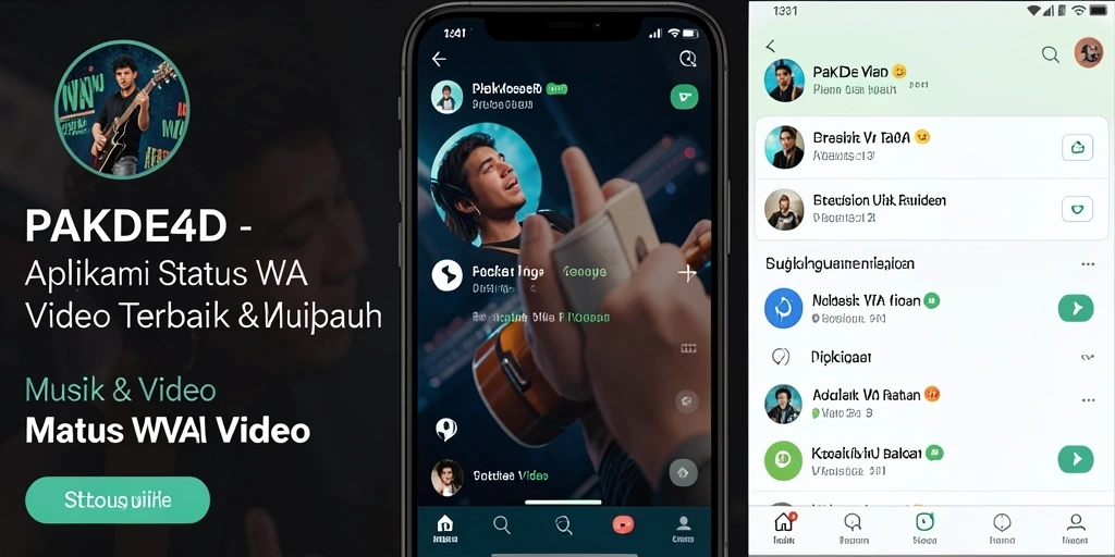 Antarmuka PAKDE4D dengan berbagai pilihan video untuk status.