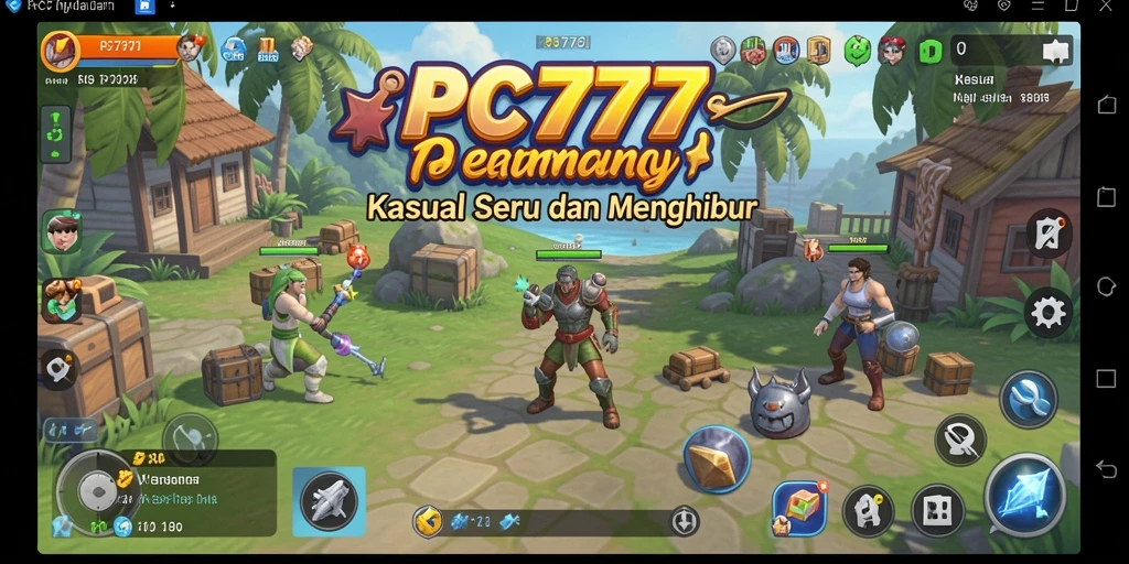 Tampilan antarmuka PC777 yang menarik dan penuh warna.