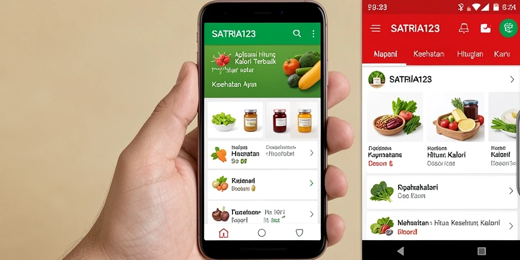 Tampilan antarmuka SATRIA123 yang sederhana dan fungsional saat menghitung kalori.