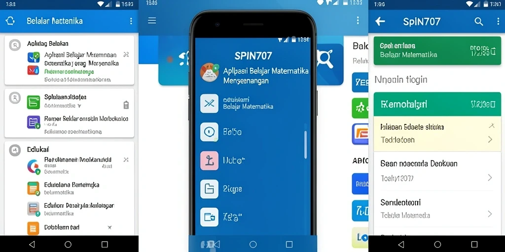 Tampilan antarmuka SPIN707 yang interaktif untuk belajar matematika.