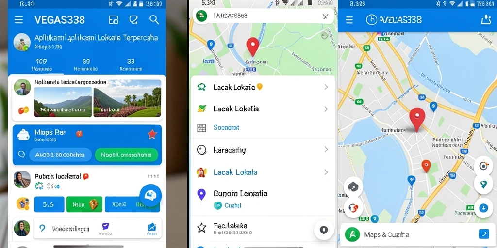 Antarmuka aplikasi VEGAS338 menampilkan peta lokasi real-time.