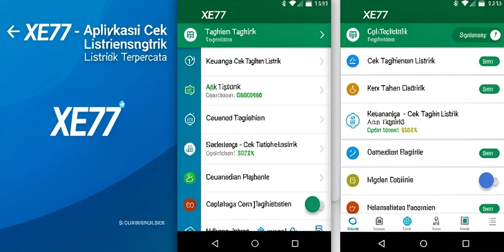 Tampilan antarmuka XE77 untuk cek tagihan listrik yang mudah digunakan.
