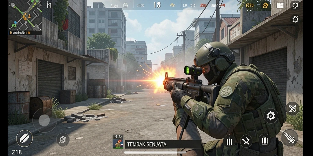 Screenshot dari antarmuka permainan Z18 yang menarik dan dinamis.